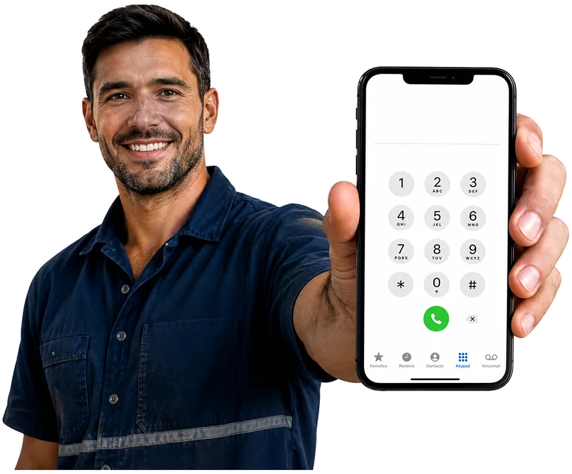 Our plumber taking a booking call for Burwood