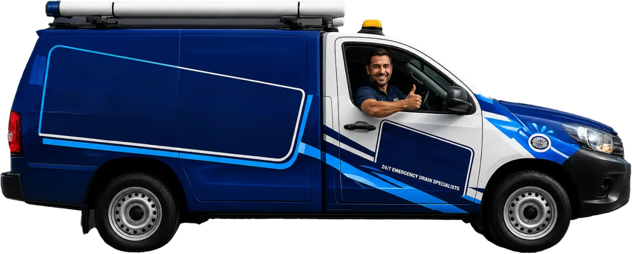 Our drain service van out on a Burwood job