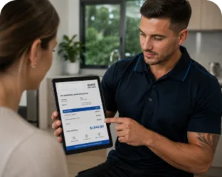 Going through the estimate with a Burwood customer